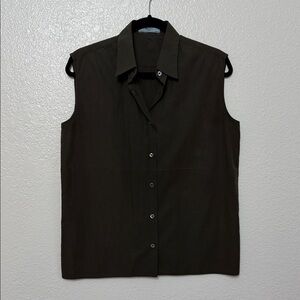 Prada Sleeveless Button Down Shirt 42